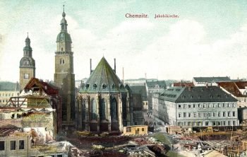 Abriss zum neuen Rathaus Chemnitz