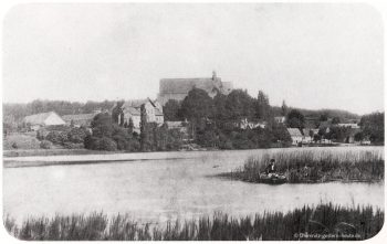 Erste fotografische Aufnahme des Schloßteiches Chemnitz um 1861
