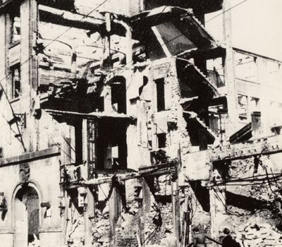 Die Reste nach der Bombardierung