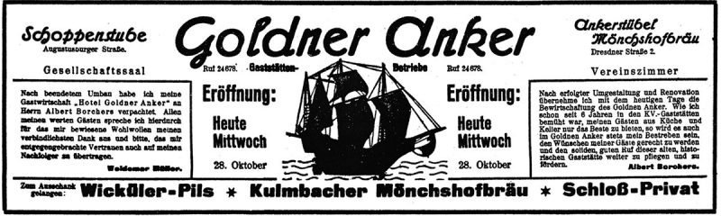 Eröffnungsanzeige 1936