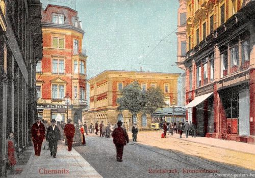 Kronenstraße um 1915 - Kreuzung zur Poststraße