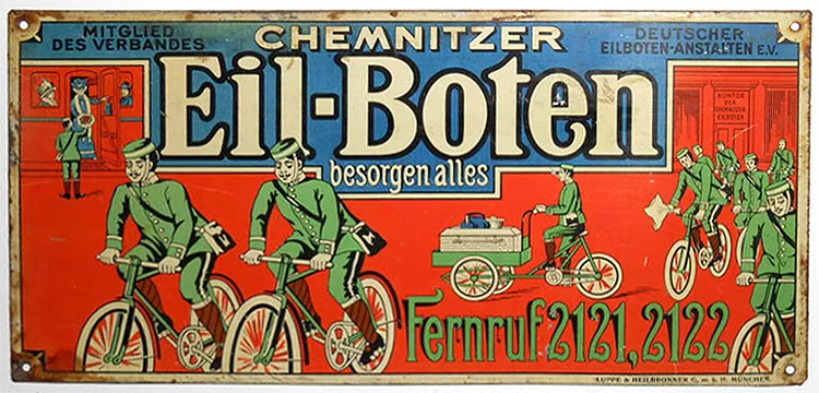 Emailleschild Chemnitzer Eilboten