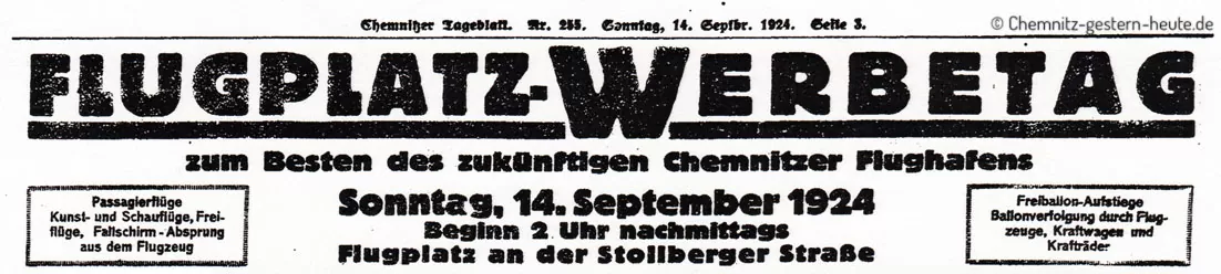 Annonce Flugwerbetag 1924